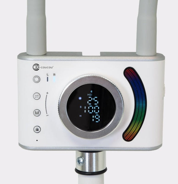 Lampa kosmetyczna dwuramienna Duo Color - RGB Biała - Studio Bay