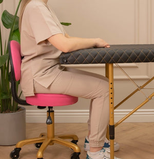 Pikowane łóżko kosmetyczne do stylizacji rzęs Space Gold - Czarne - Studio Bay