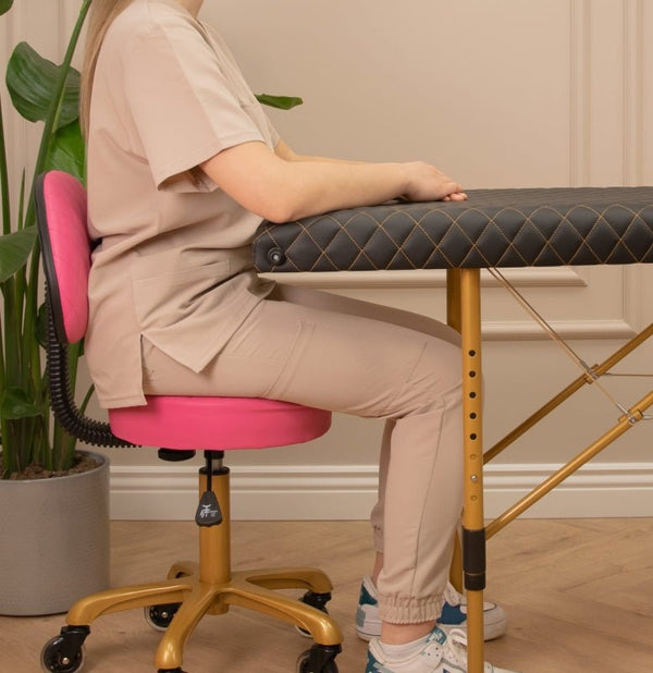 Pikowane łóżko kosmetyczne do stylizacji rzęs Space Gold - Czarne - Studio Bay