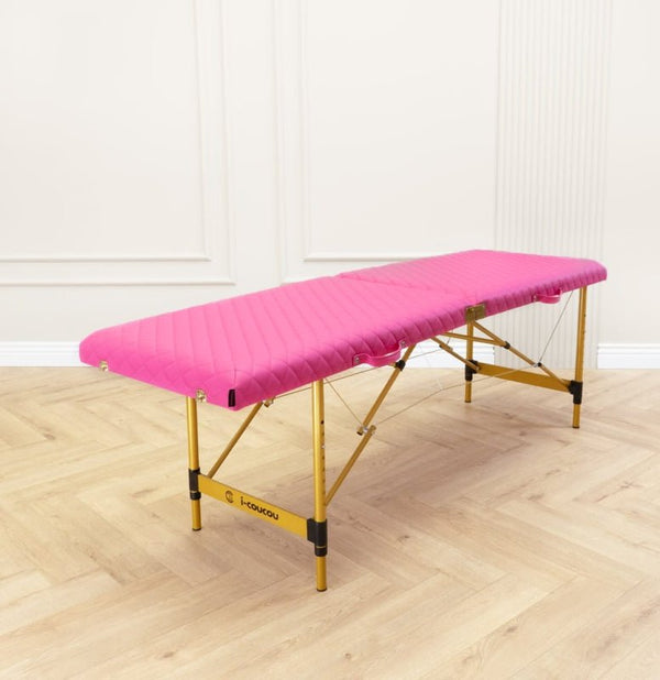 Pikowane łóżko kosmetyczne do stylizacji rzęs Space Gold - Różowe - Studio Bay