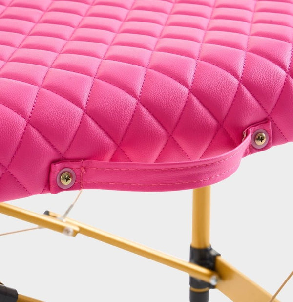 Pikowane łóżko kosmetyczne do stylizacji rzęs Space Gold - Różowe - Studio Bay