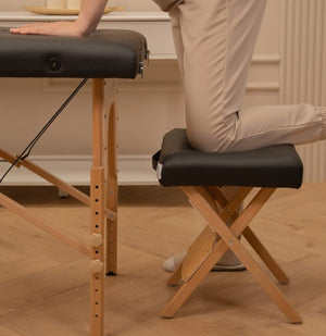 Taboret drewniany składany - Czarny - Studio Bay